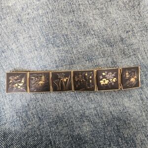 Alexim Japanese Shakudo Damascene 8 Panel Bracelet Reveseable